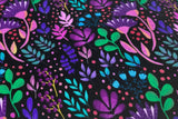 Viskose Webware, "In full bloom" by Emjo-Design, Swafing, Blumen, schwarz, 0,5 m