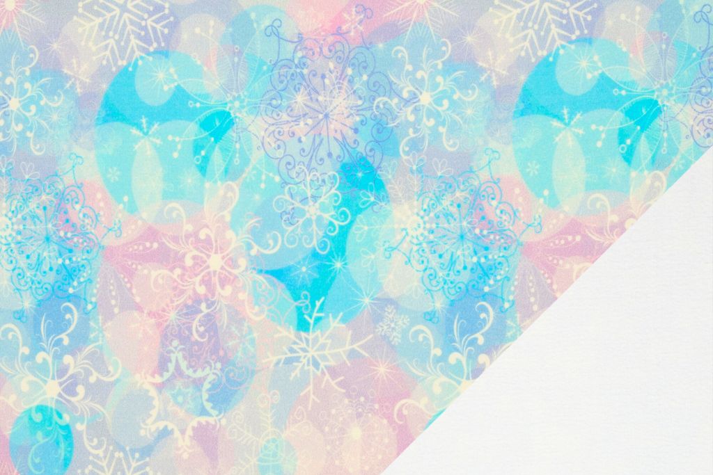 Alpenfleece "Isla" mit Schneeflocken, Swafing, türkis, lila, 0,5 m