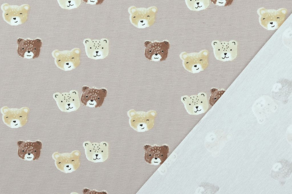 Jersey mit Bären, taupe, 0,5 m