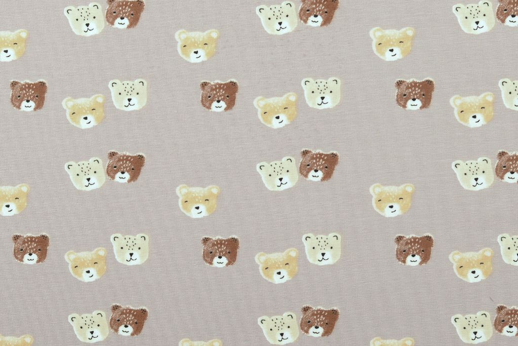 Jersey mit Bären, taupe, 0,5 m