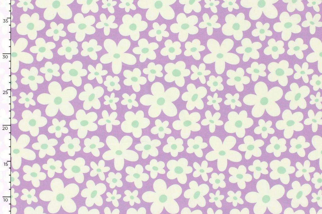 Jersey mit Blumen, lavendel, 0,5 m