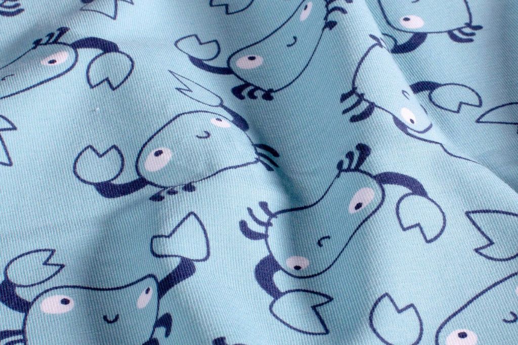 Jersey mit Krebsen, blau, 0,5 m