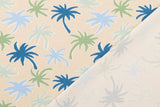 Stoffpaket Jersey + Bündchen Jersey mit Palmen, natur, altmint