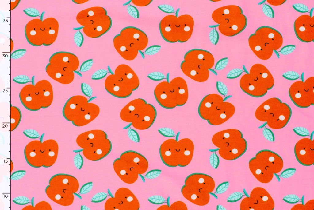 Jersey mit Äpfeln, rosa, 0,5 m