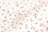 Stoffpaket Jersey + Bündchen mit kleinen Blumen, wollweiß, flieder