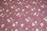 Jersey mit Blumen, malve, 0,5 m