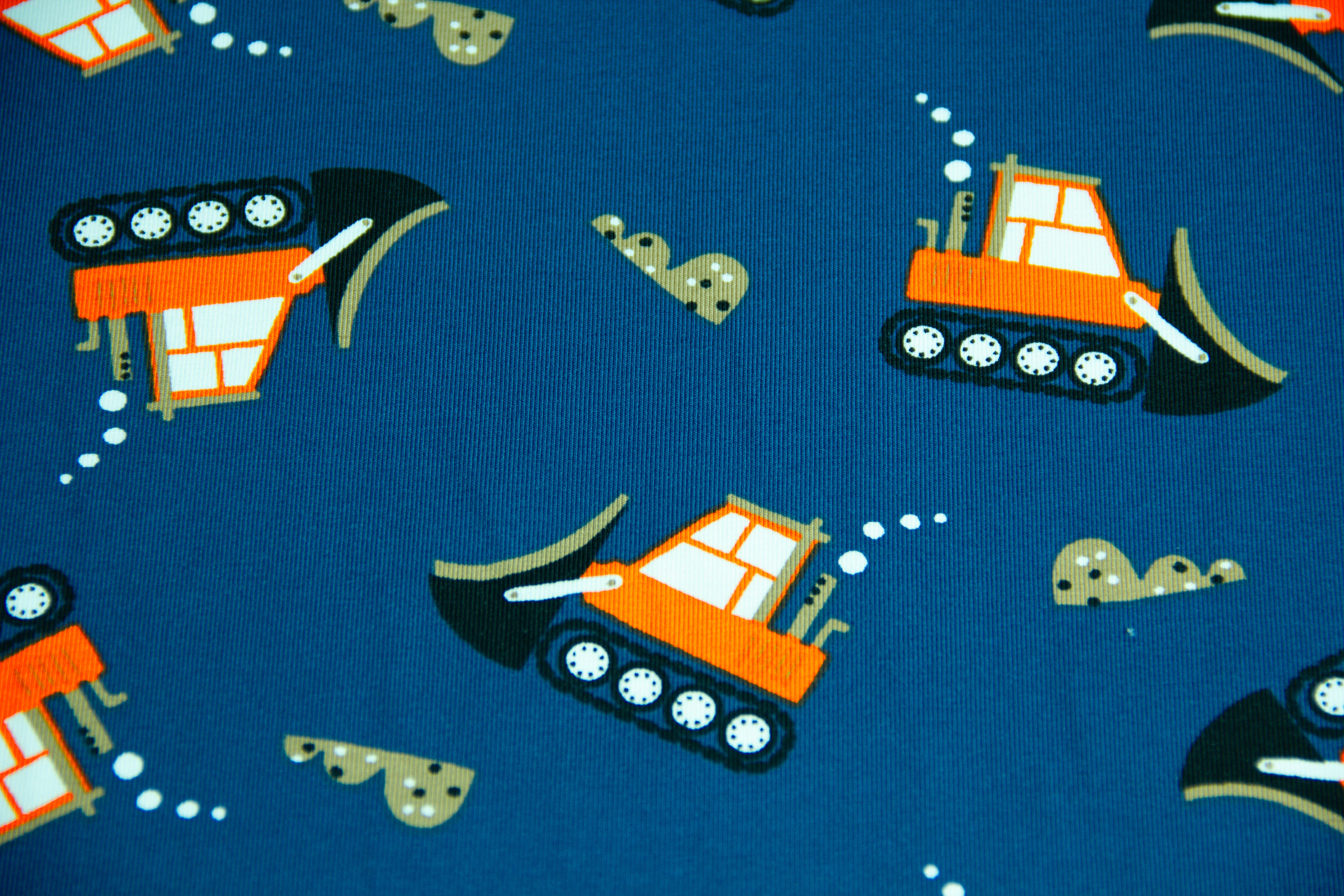 Jersey mit Bulldozern, Baggern, dunkelblau, 0,5 m