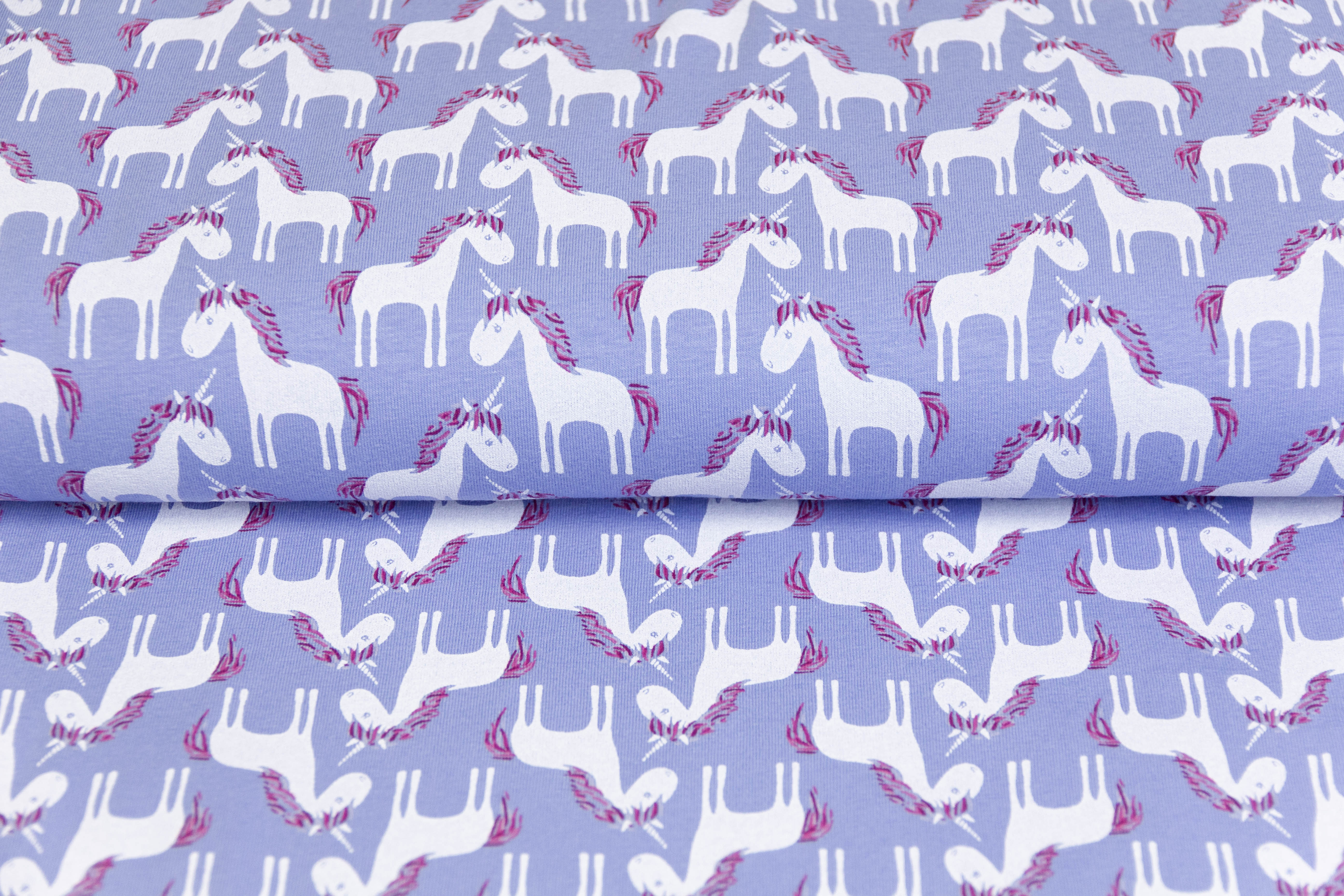 Jersey mit Einhörnern, rauchblau, 0,5 m