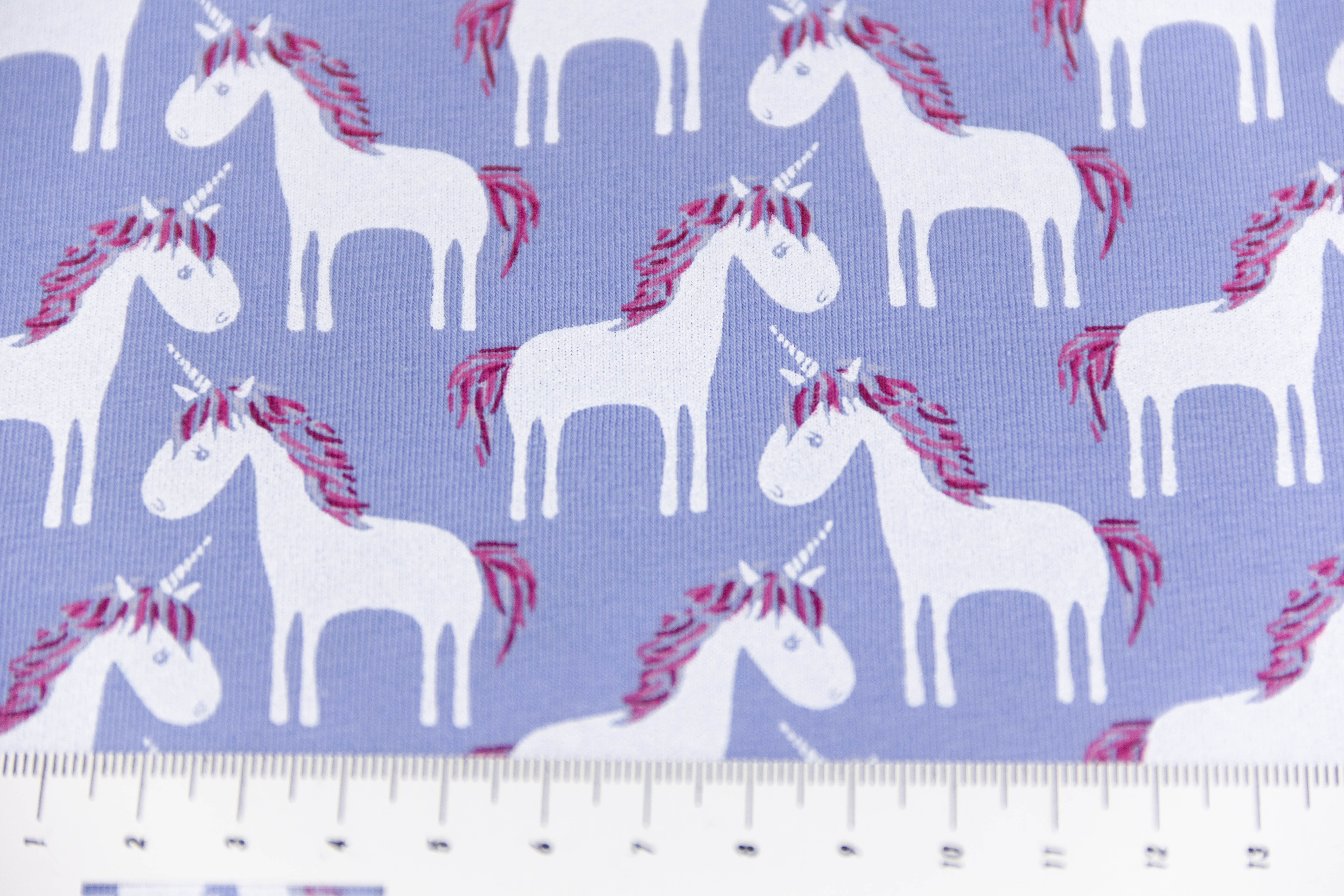 Jersey mit Einhörnern, rauchblau, 0,5 m