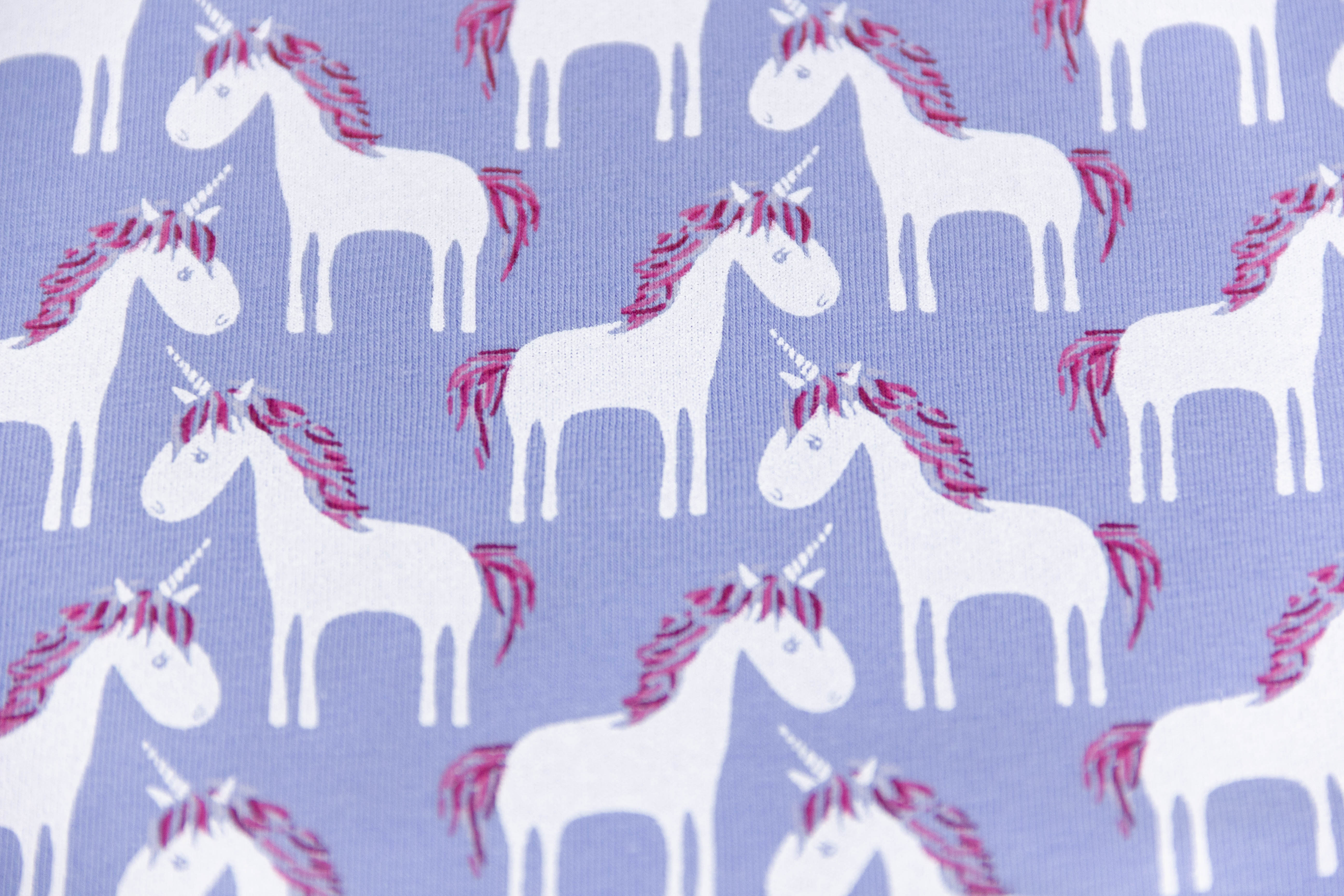Jersey mit Einhörnern, rauchblau, 0,5 m
