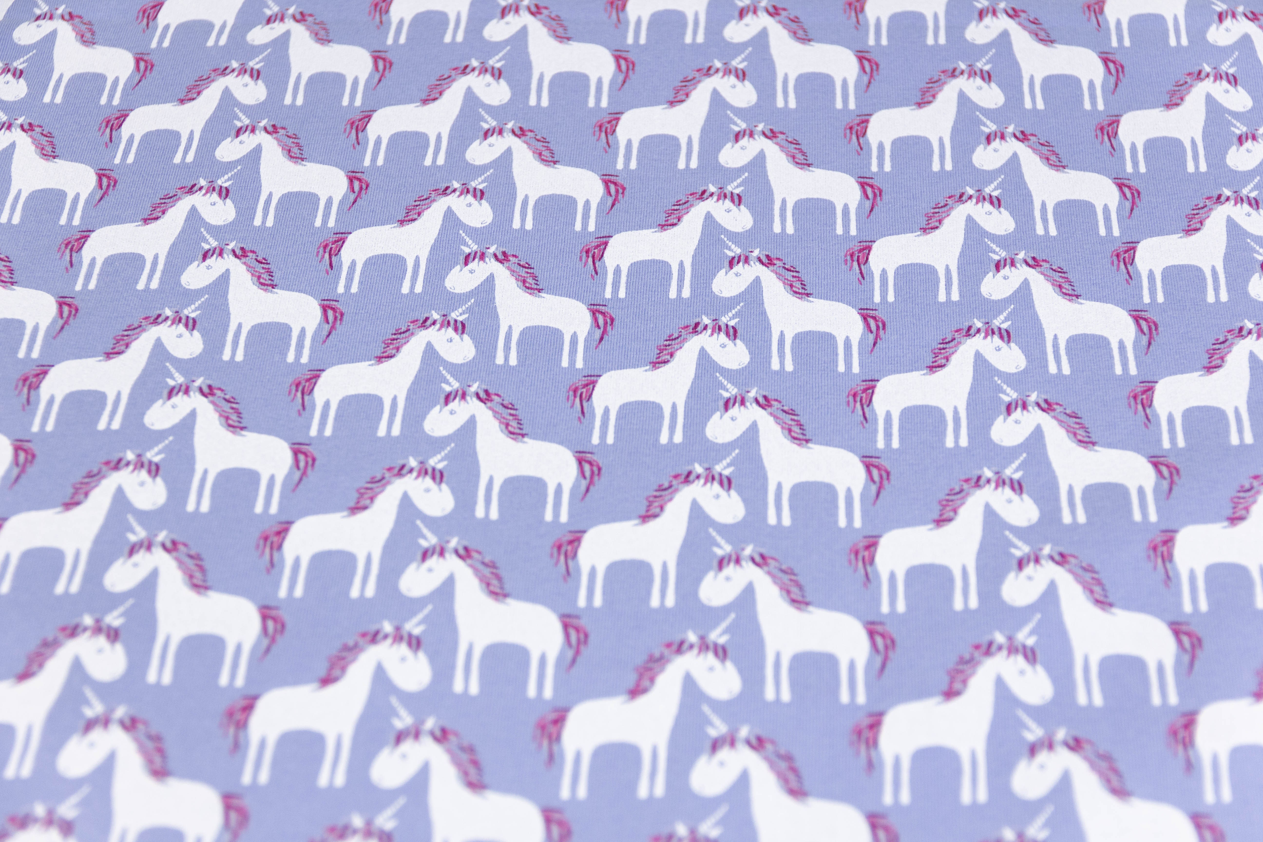 Jersey mit Einhörnern, rauchblau, 0,5 m