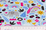 Stoffpaket Jersey + Bündchen mit Elefanten, hellblau, pink
