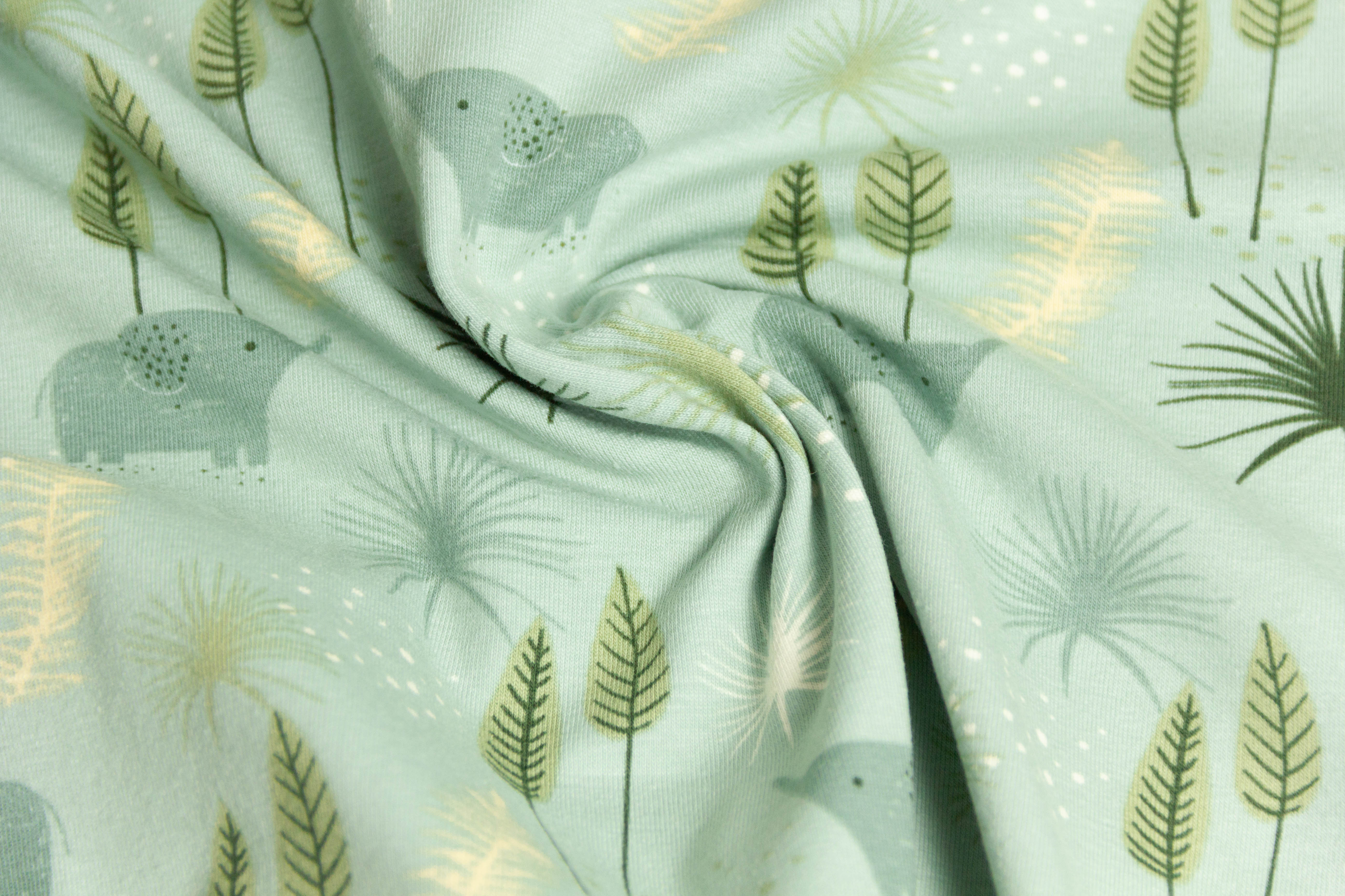 Jersey mit Elefanten, salbei, 0,5 m