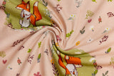 Stoffpaket Jersey + Bündchen Jersey mit Fuchs und Hase, Fräulein von Julie, altrosa, bordeaux