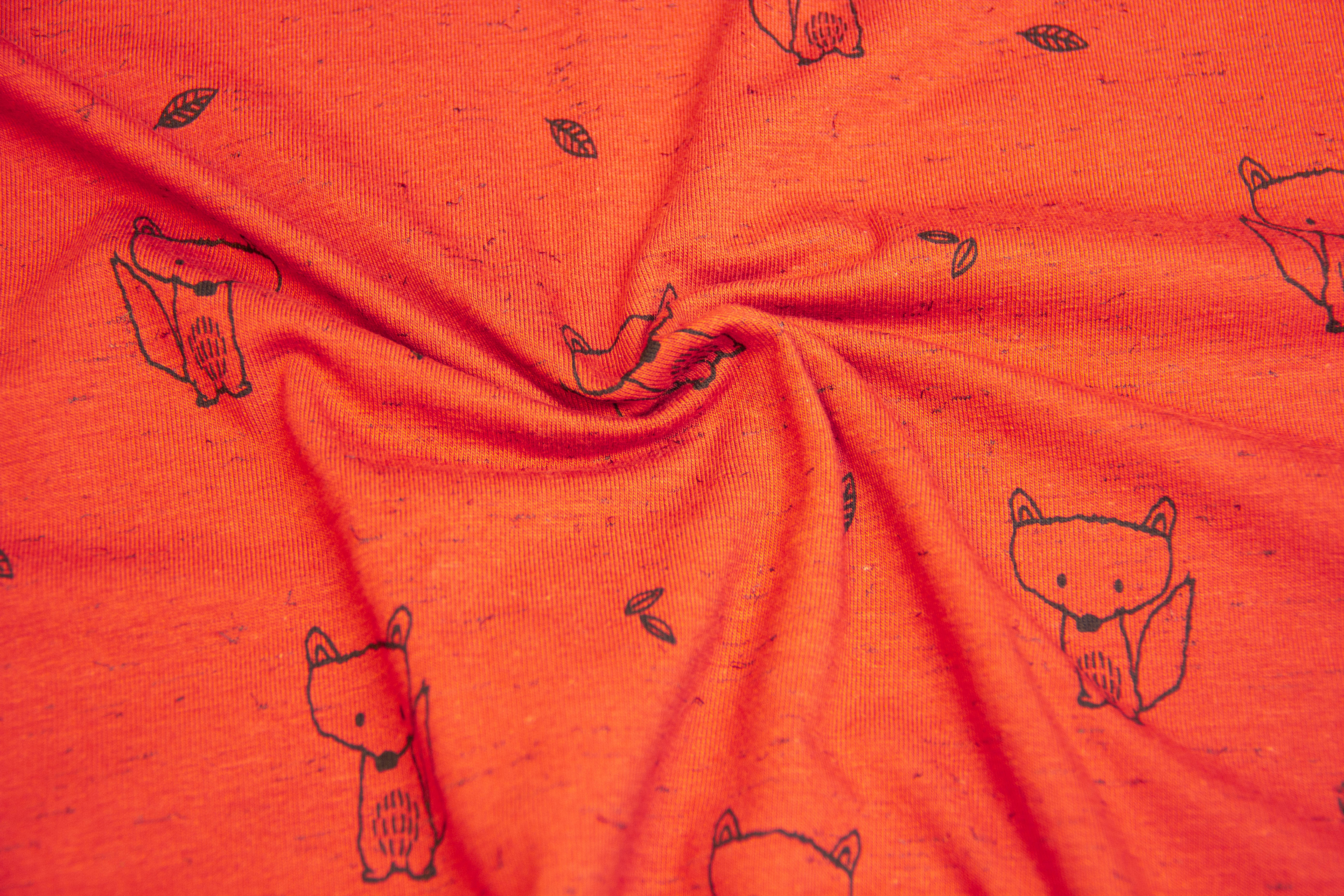 Jersey mit Füchsen, terracotta, 0,5 m