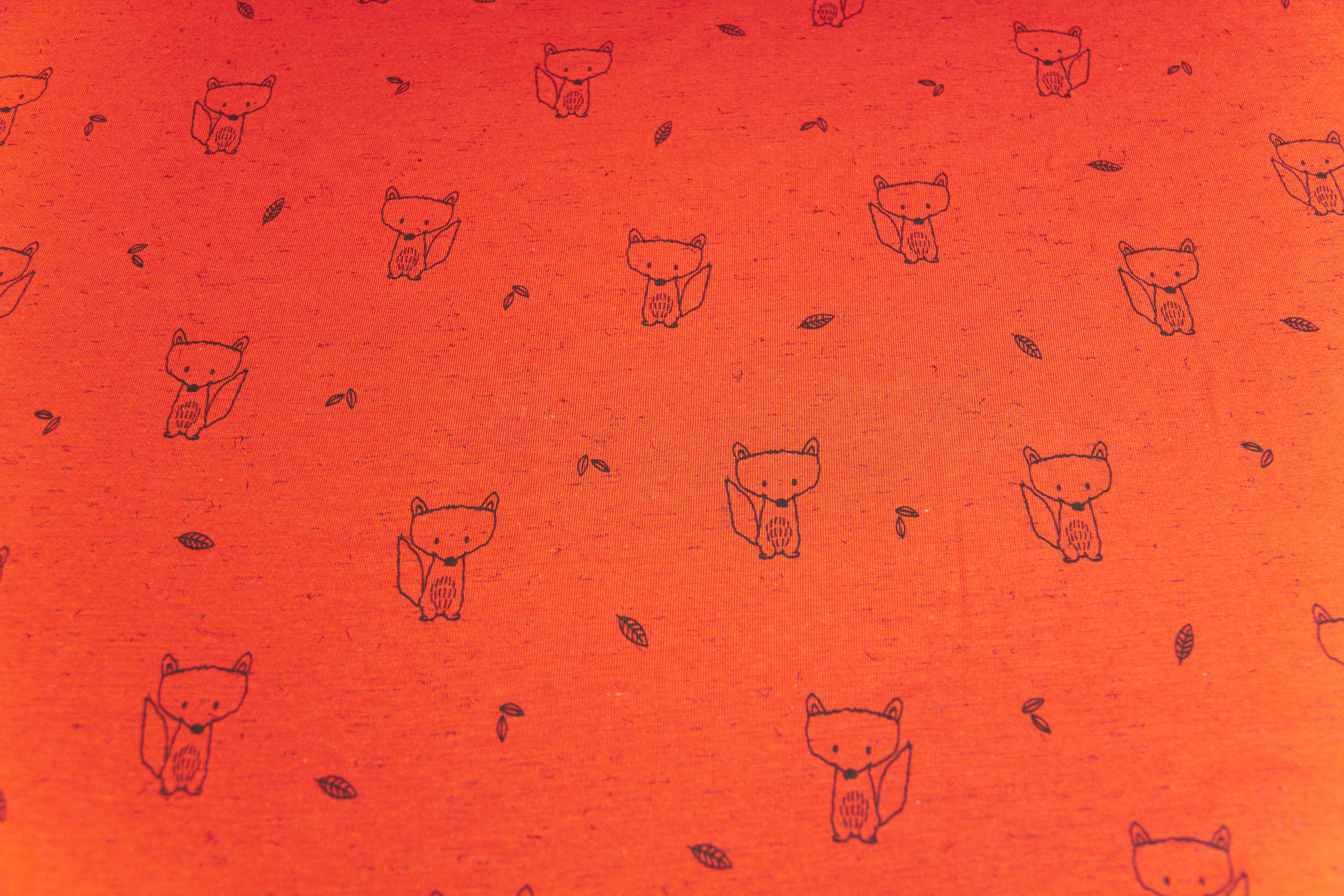 Jersey mit Füchsen, terracotta, 0,5 m