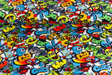 Restmenge 80 cm Jersey Graffiti, bunt