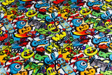 Restmenge 80 cm Jersey Graffiti, bunt