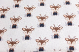 Jersey mit kleinen Hirschen, Fräulein von Julie, ecru, 0,5 m