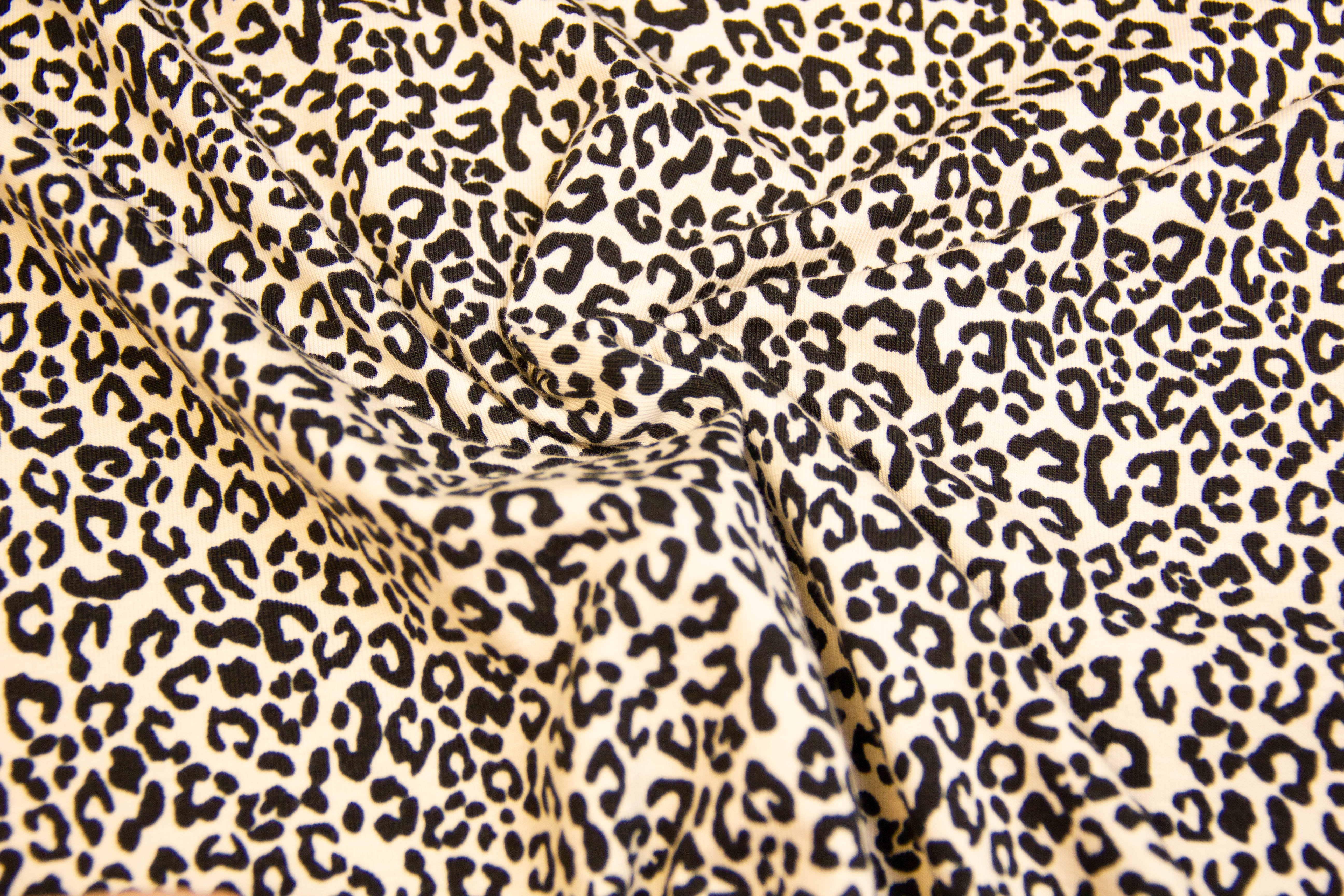 Jersey im Leo Design, Animal Print, beige, 0,5 m