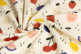 Jersey mit Früchten, Obst, Fräulein von Julie, dunkelblau, FVJ-2910, 0,5 m