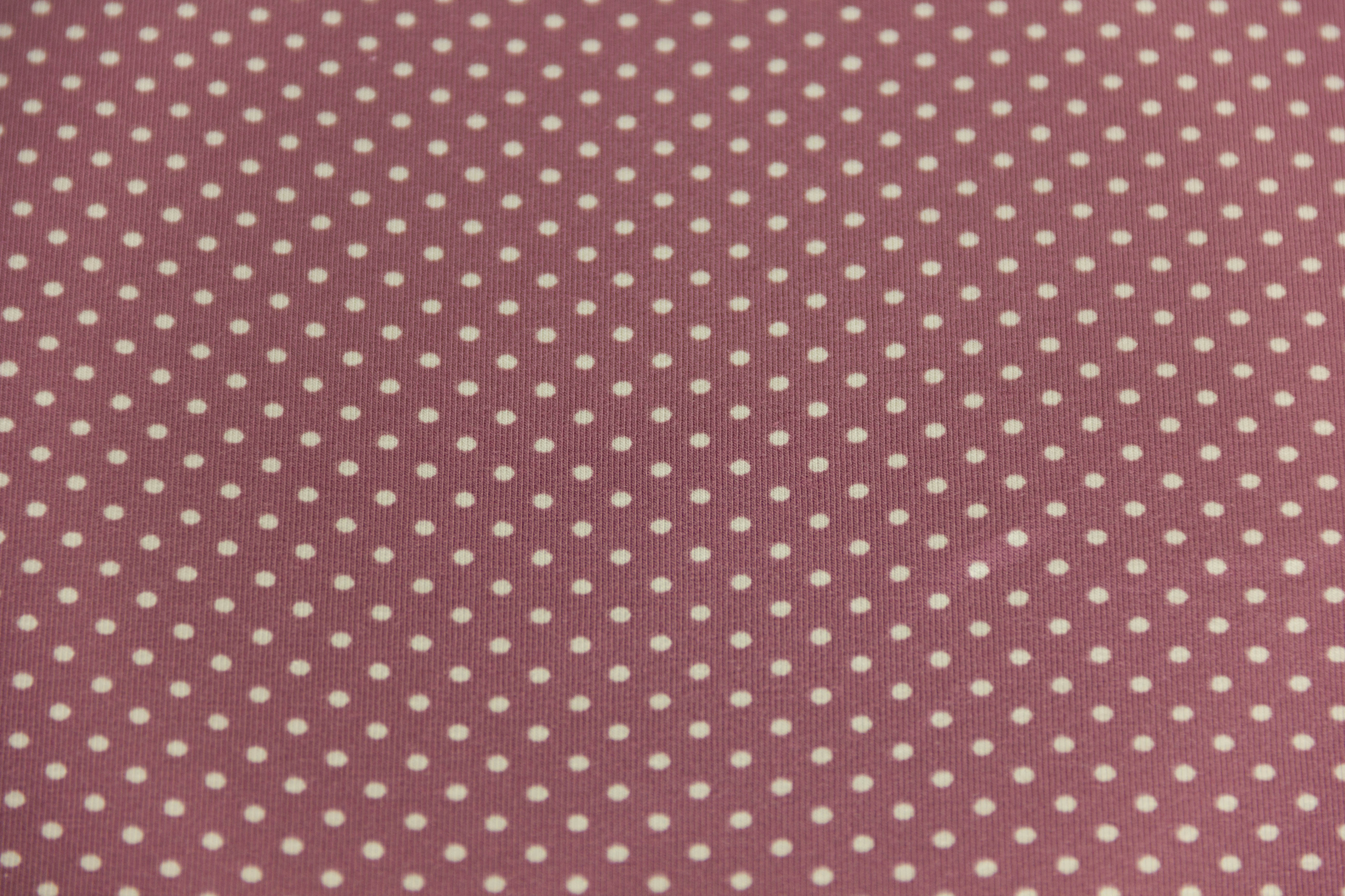 Jersey Pindots, mit Punkten, aubergine, grau, 0,5 m