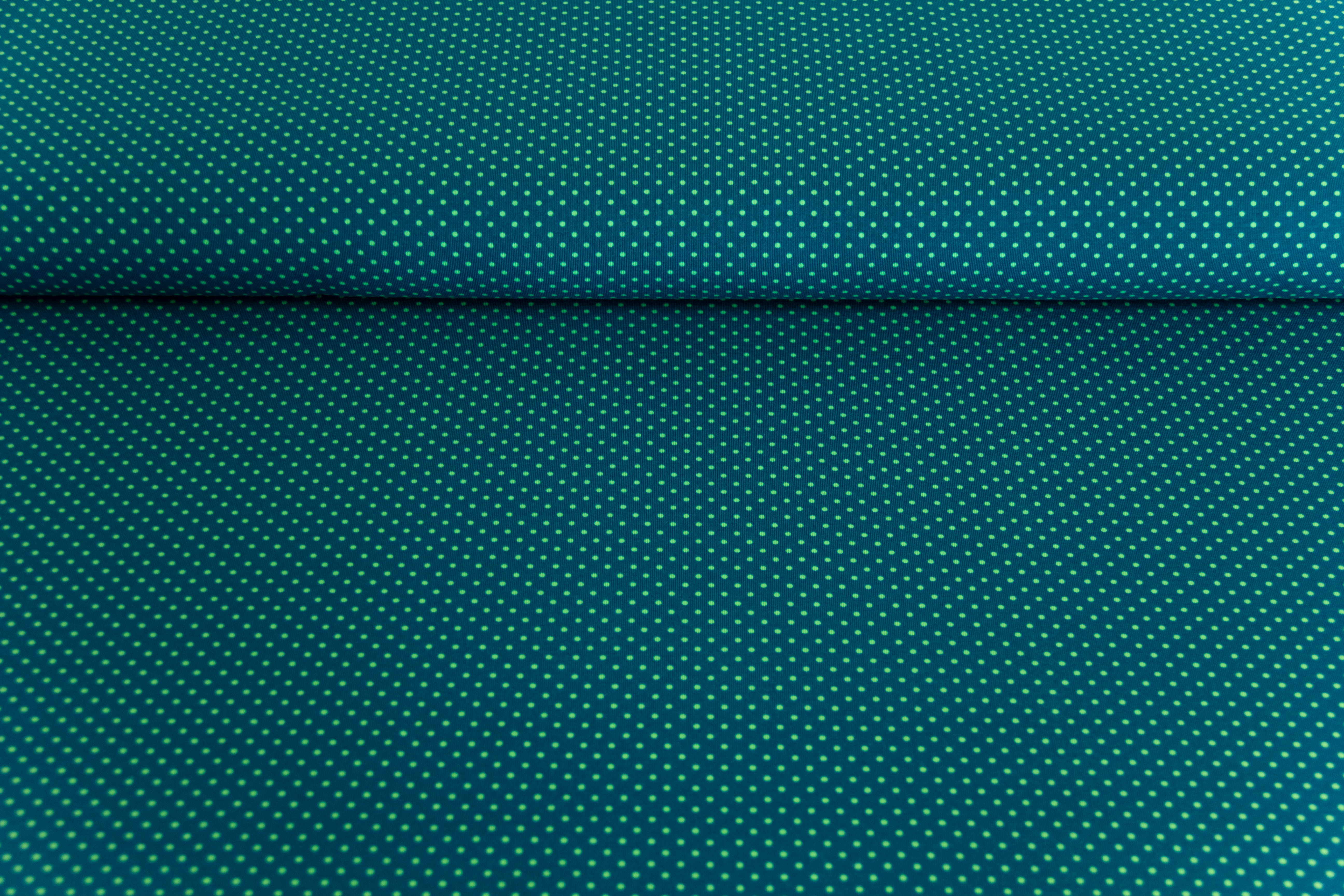 Jersey Pindots, mit Punkten, blau, pastellgrün, 0,5 m