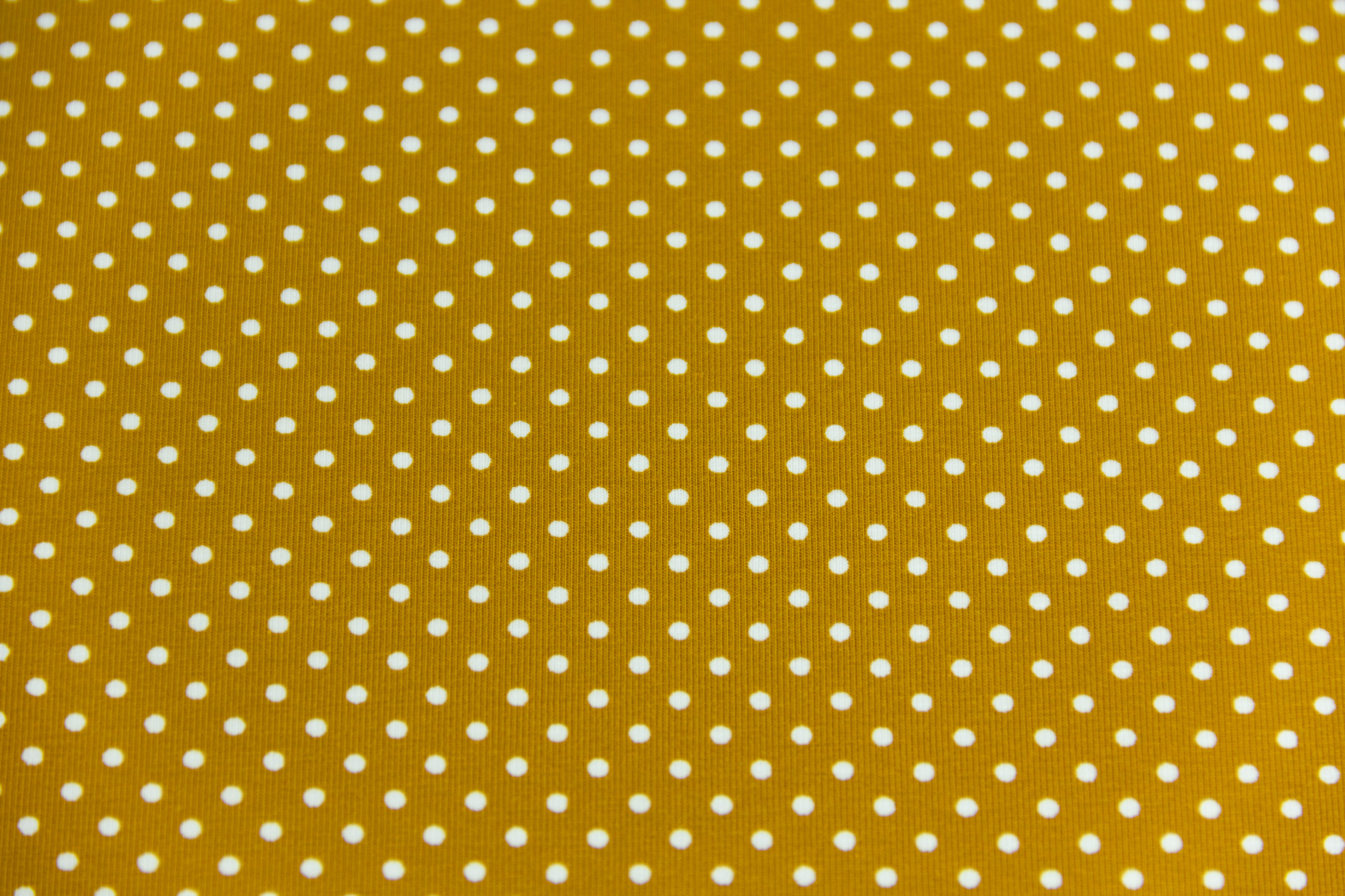 Jersey Pindots, mit Punkten, senf, weiß, 0,5 m