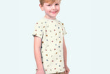 Jersey mit kleinen Puzzleteilen, ecru, 0,5 m