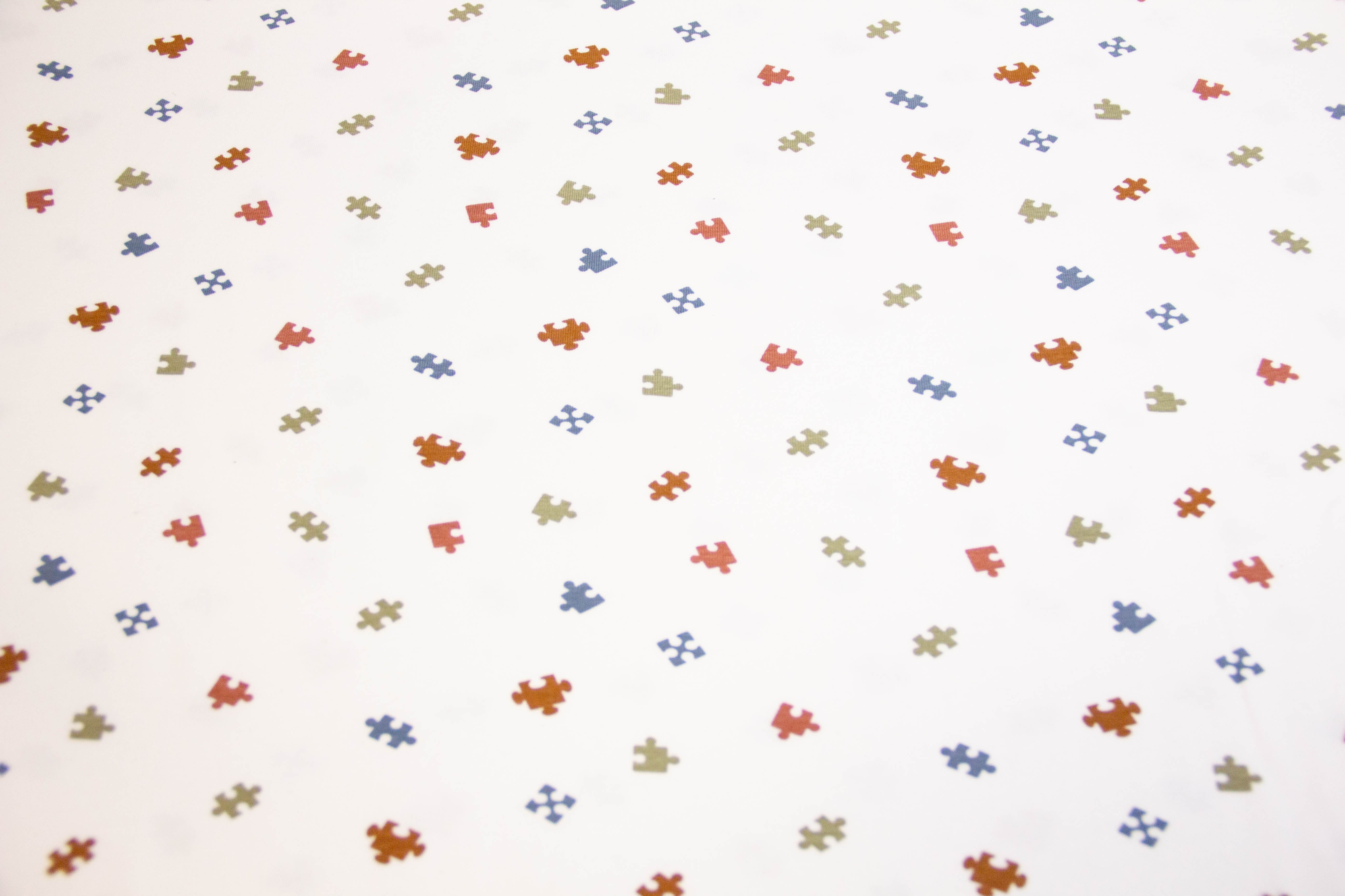 Jersey mit kleinen Puzzleteilen, ecru, 0,5 m