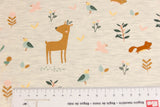 Jersey mit Rehen, beige meliert, 0,5 m