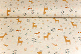 Jersey mit Rehen, beige meliert, 0,5 m