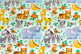 Jersey mit Zootieren, Elefanten, Giraffen, mintgrün, Artikel-Nr. FVJ-2328, Fräulein von Julie, 0,5 m