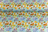 Jersey mit Zootieren, Elefanten, Giraffen, mintgrün, Artikel-Nr. FVJ-2328, Fräulein von Julie, 0,5 m