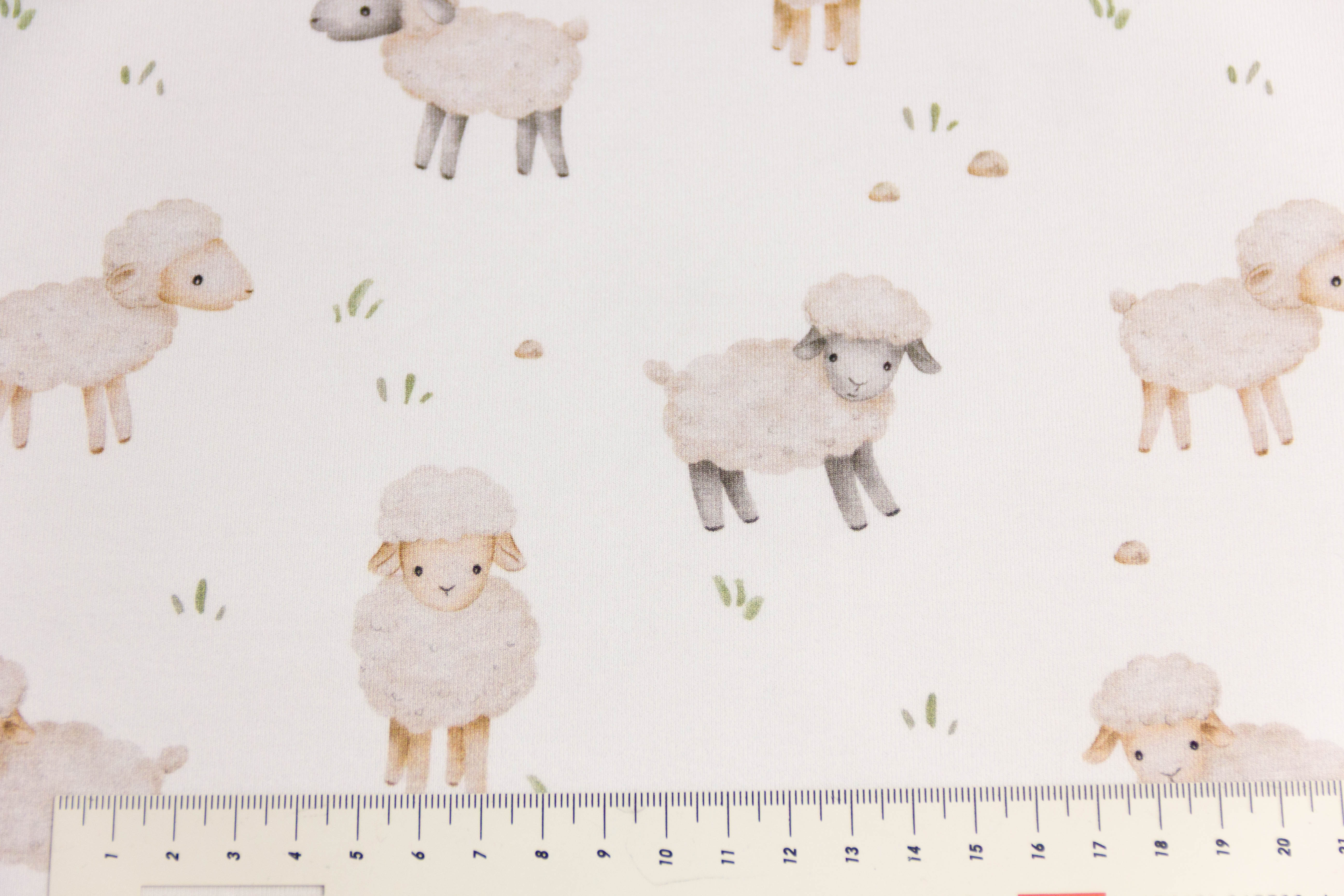 Jersey mit Schafen, weiß, Fräulein von Julie, FVJ-4287, 0,5 m