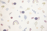Jersey mit Schnecken und Regenbogen, ecru, 0,5 m