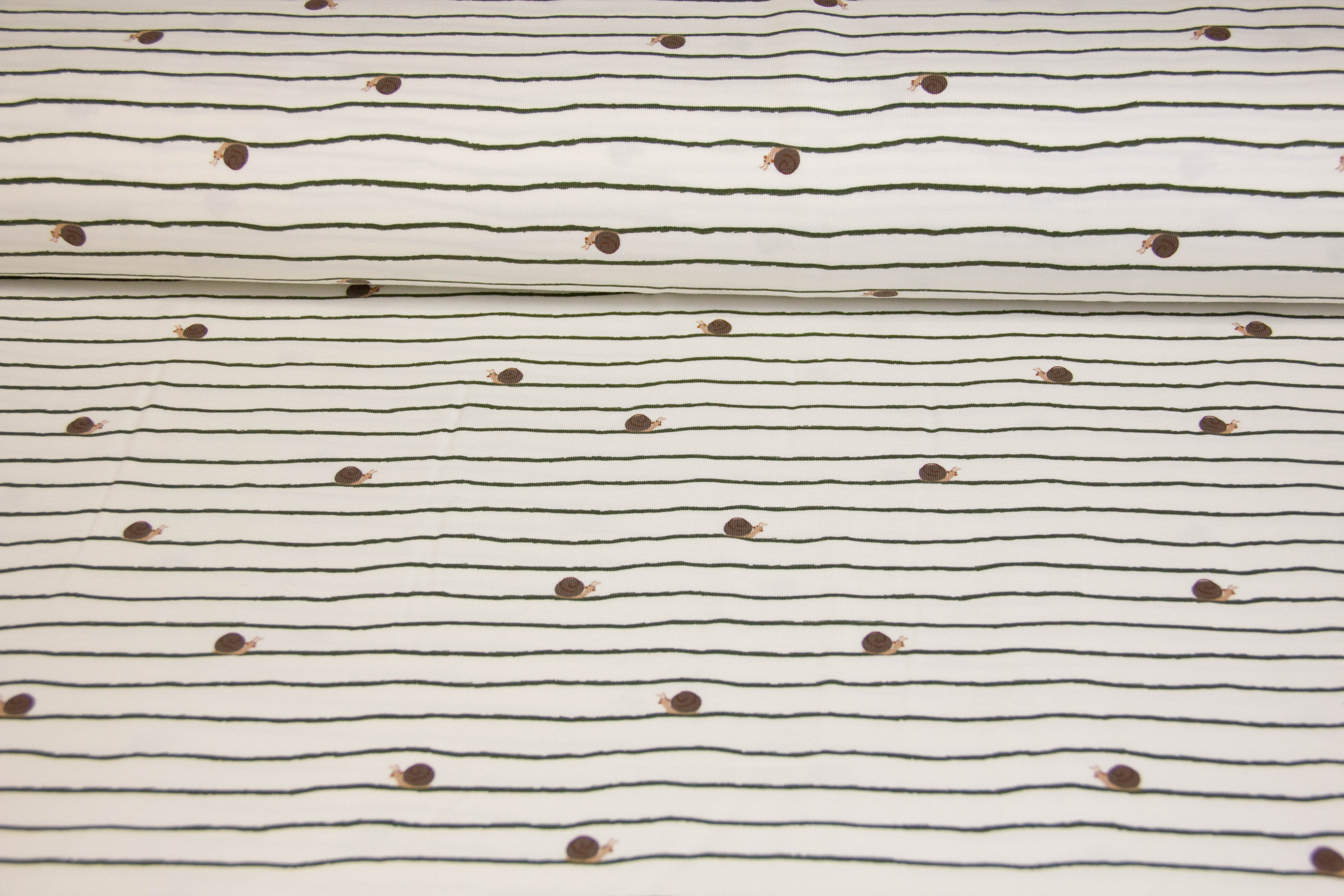 Jersey mit kleinen Schnecken, ecru, 0,5 m