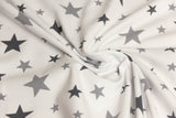 Jersey mit Sternen, ecru, grau, 0,5 m