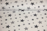Jersey mit Sternen, ecru, grau, 0,5 m
