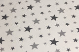 Jersey mit Sternen, ecru, grau, 0,5 m