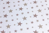 Jersey mit Sternen, ecru, taupe, 0,5 m