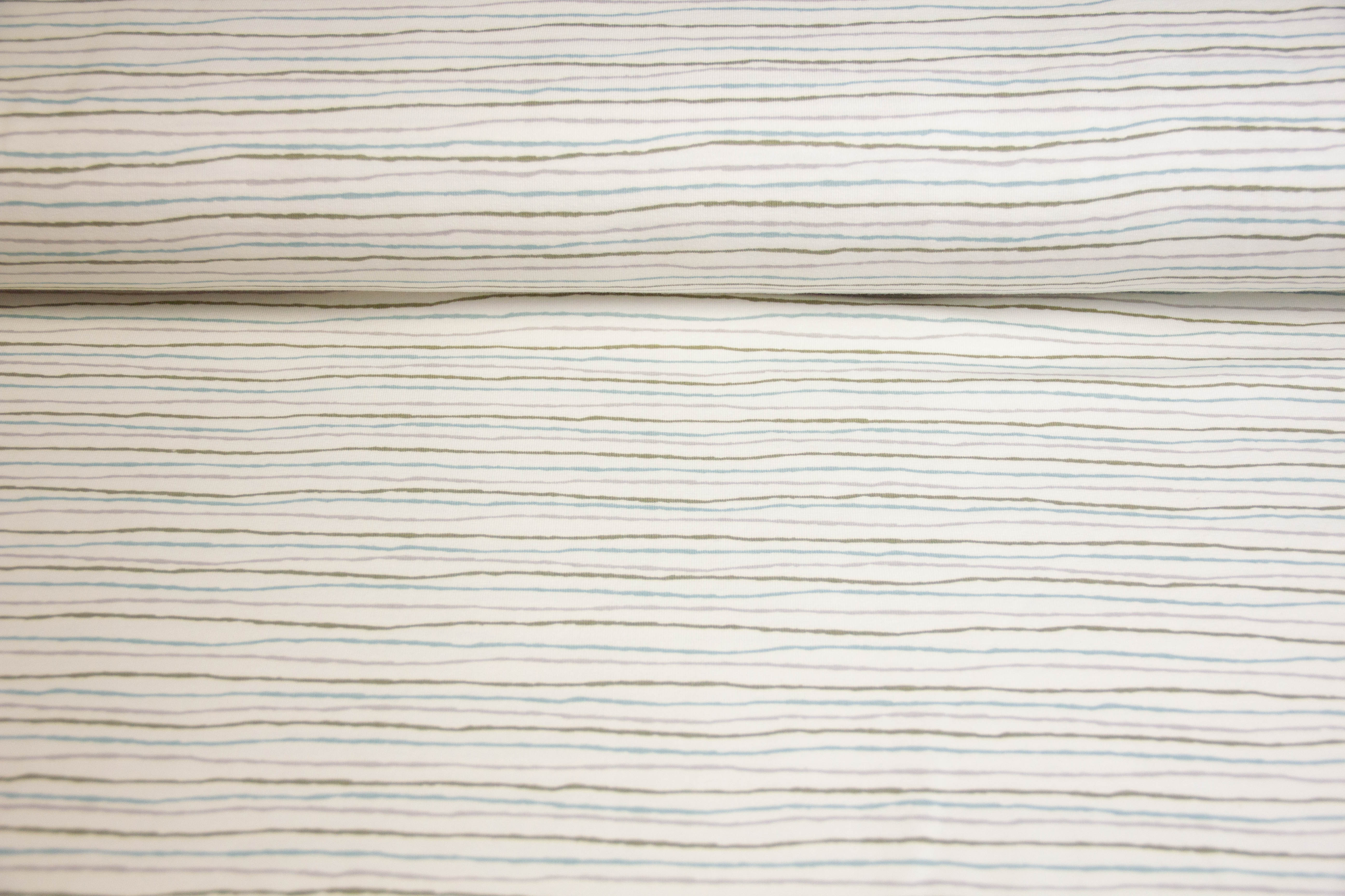 Jersey mit Streifen, ecru, 0,5 m