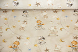 B-Ware 50 cm Jersey mit Tieren "Circus Animals", beige