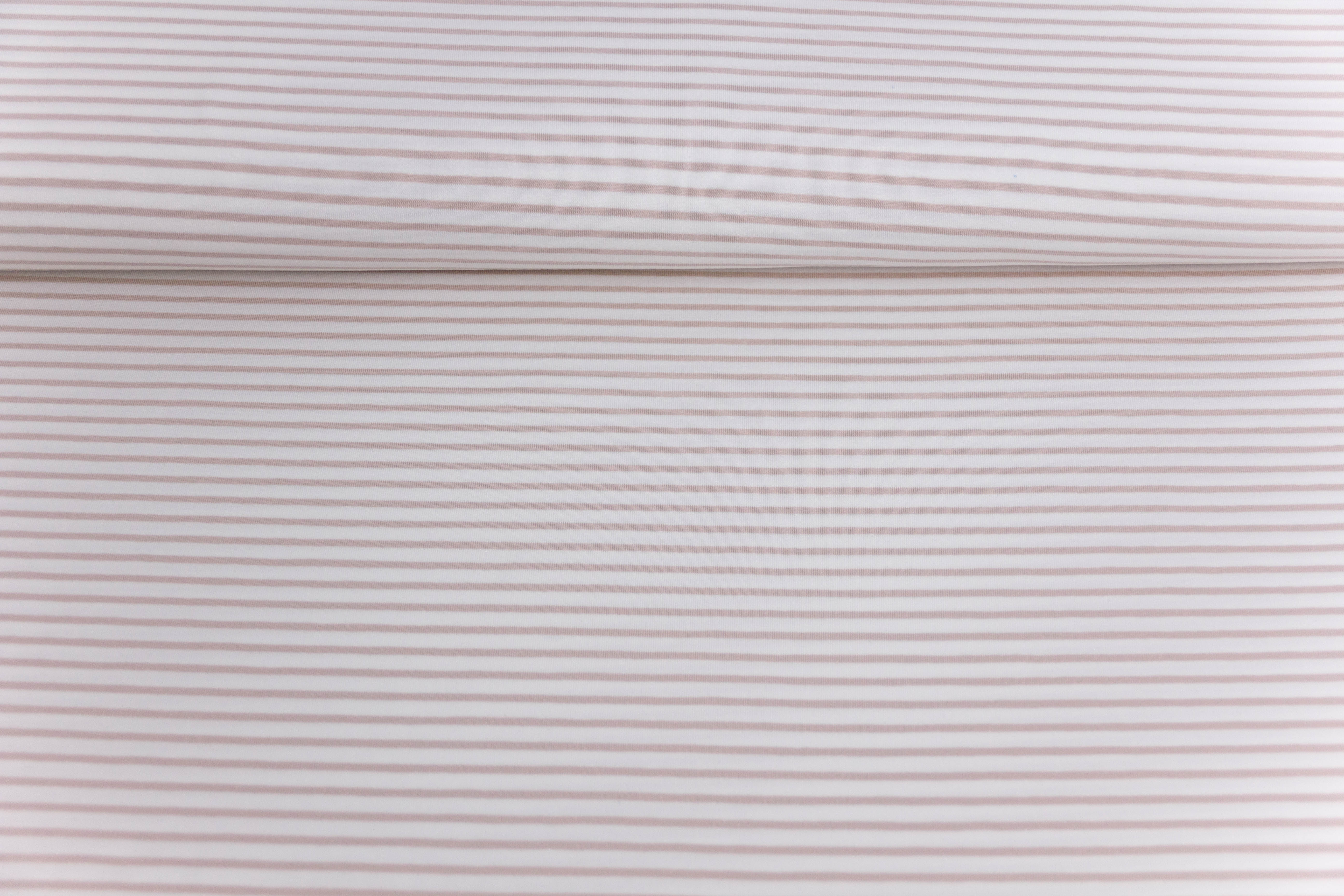 Jersey mit Streifen, weiß, beige, 0,5 m
