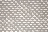 Musselin "Jeron" mit Wolken, grau, 0,5 m