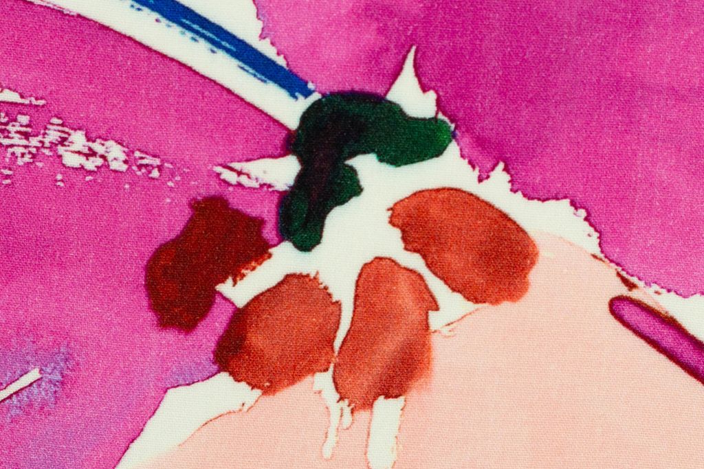 Viskose Webware, "Julia" by Swafing, Blumen, pink, blau, 0,5 m