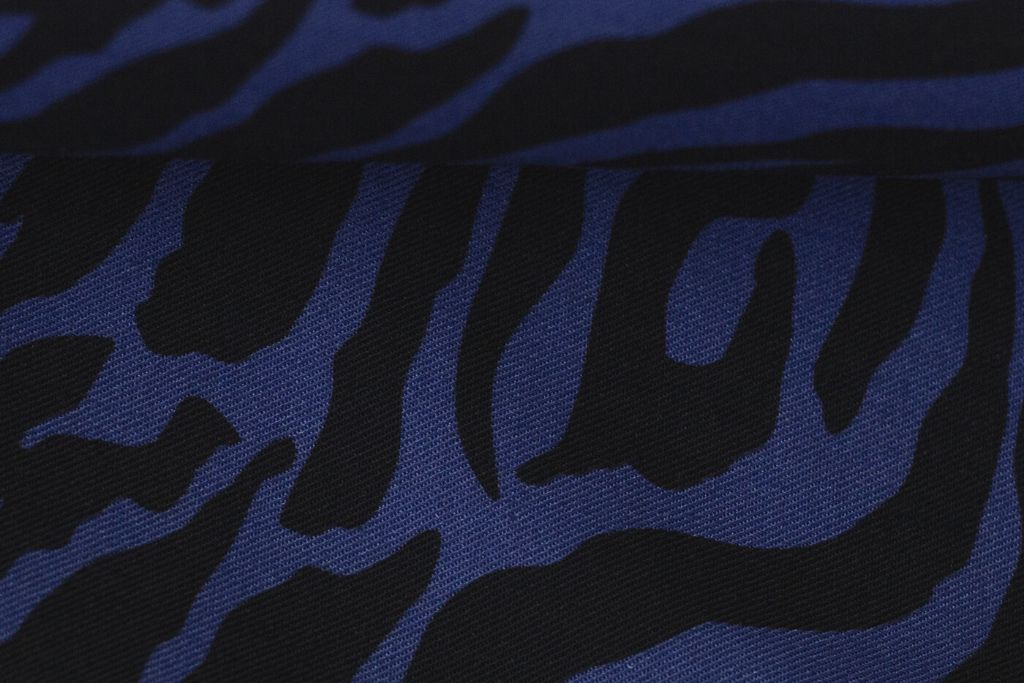 Viskose Webware, "Klara", Animal Print, blau, 0,5 m