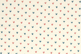 Rib Jersey, Rippjersey "Knitty" mit Herzen, naturweiß, blau, terracotta, 0,5 m