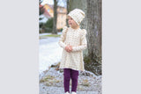Rib Jersey, Rippjersey "Knitty" mit Herzen, naturweiß, lila, 0,5 m