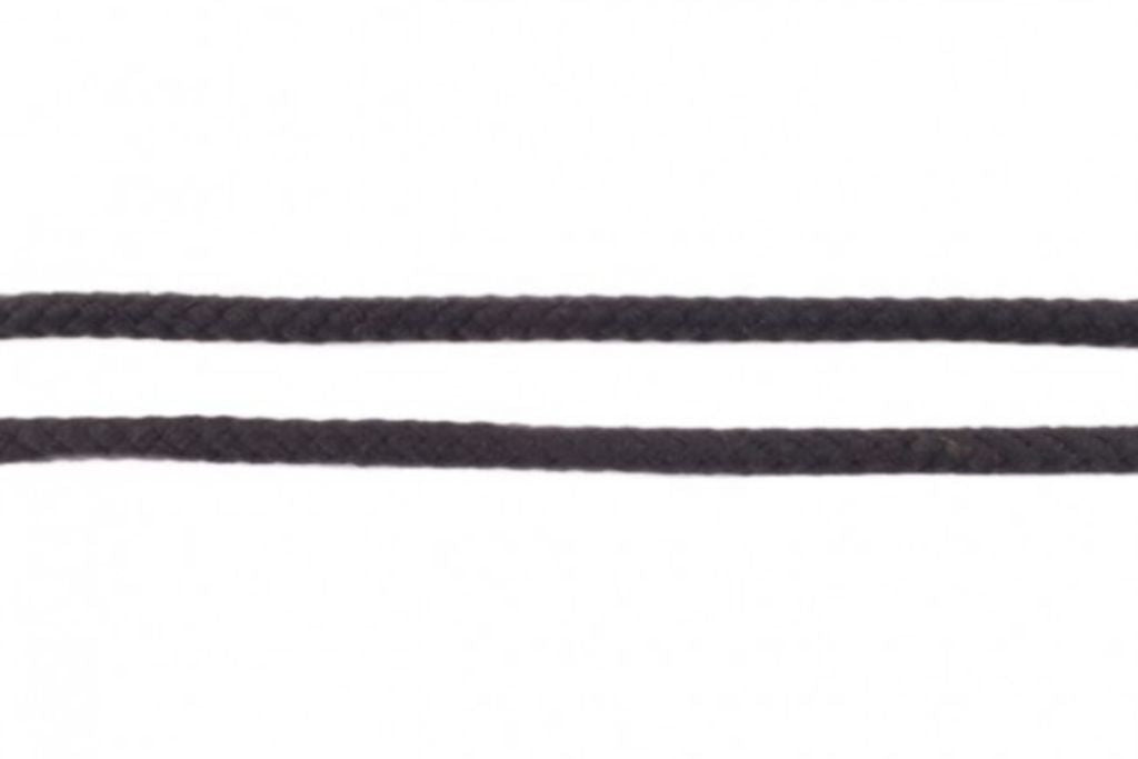 Baumwollkordel, Doppelgewebe, 8 mm, schwarz, 0,5 m